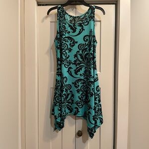 Umgee Teal and Black Mini Dress